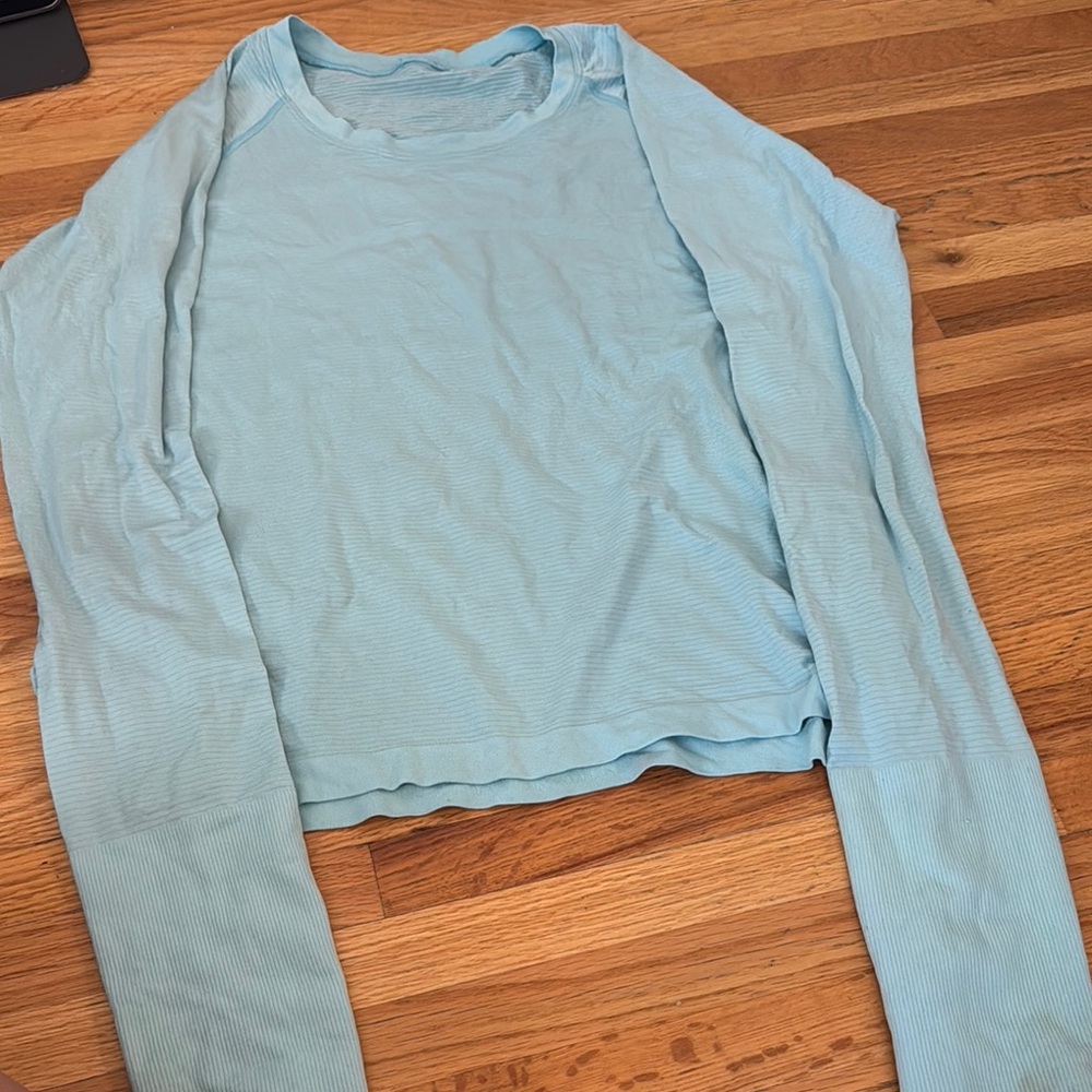 lululemon athletica Light Blue Long Sleeve Tee